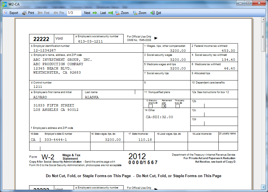 w2 forms for checkmark payroll